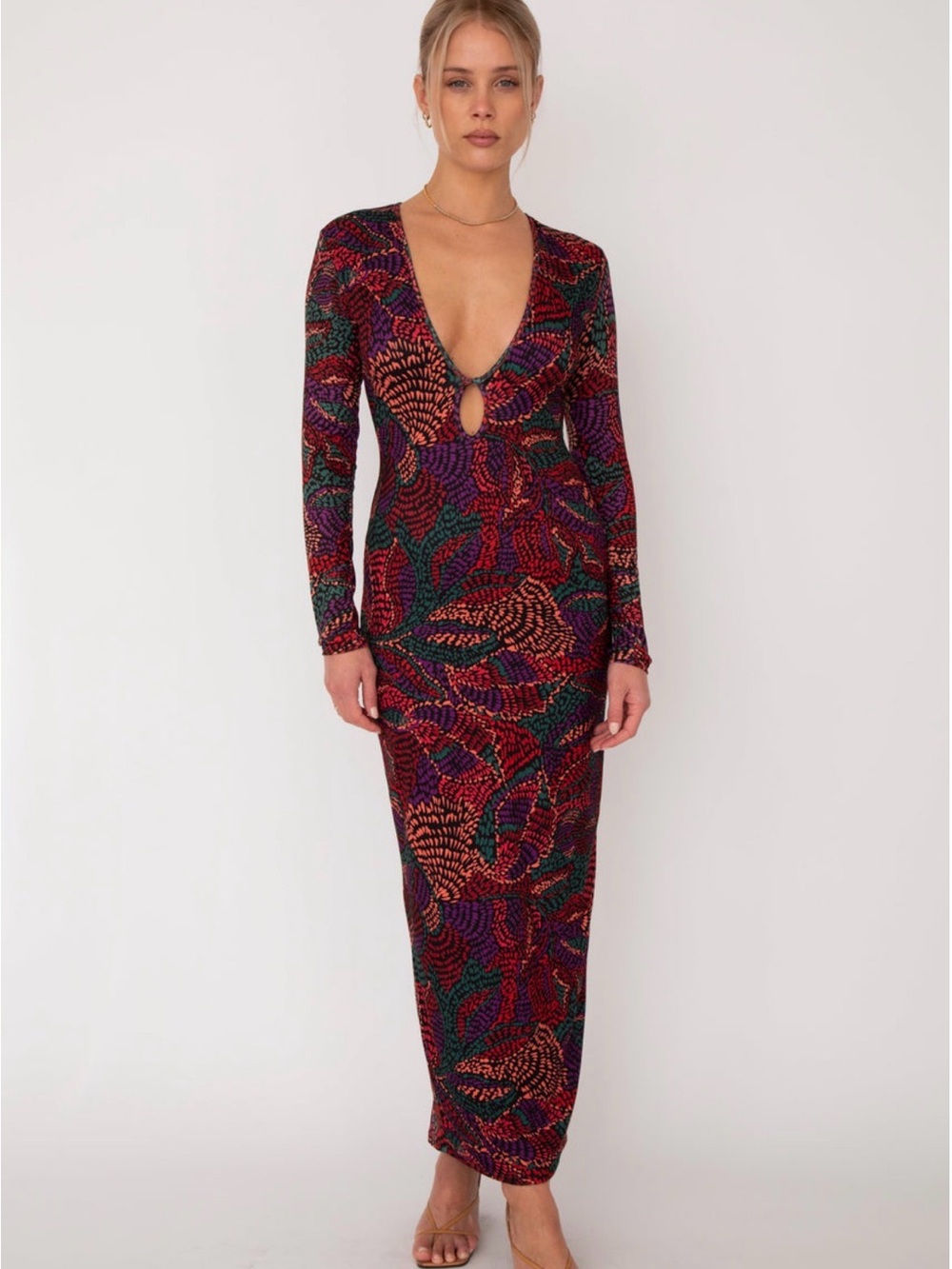 RESA Twiggy Multi-Color Keyhole Maxi Dress in Monarch